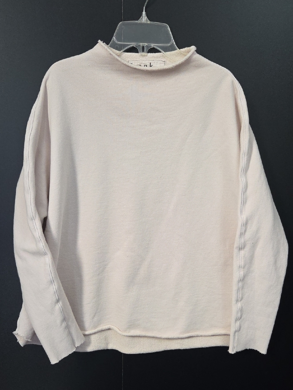 Frank & Eileen Effie Long Sleeve Funnel Neck Light Blush Cotton  Pullover